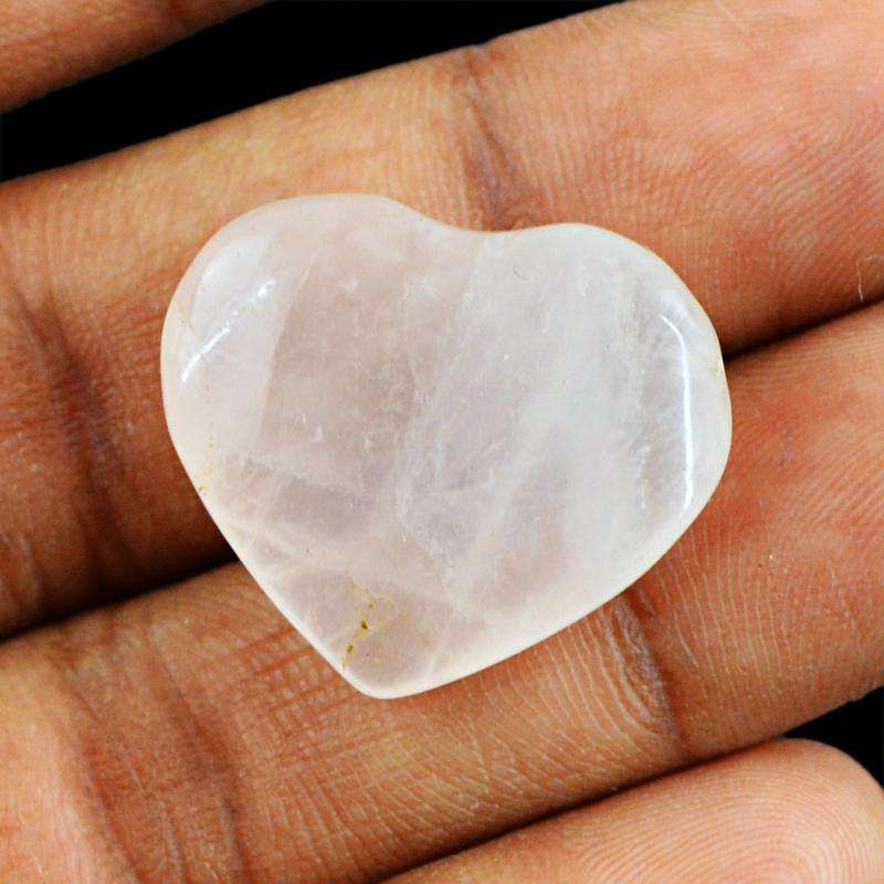 gemsmore:Heart Shape Natural Pink Rose Quartz Carved Gemstone