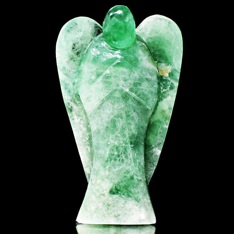 gemsmore:Huge Size Green Fluorite Carved Healing Angel