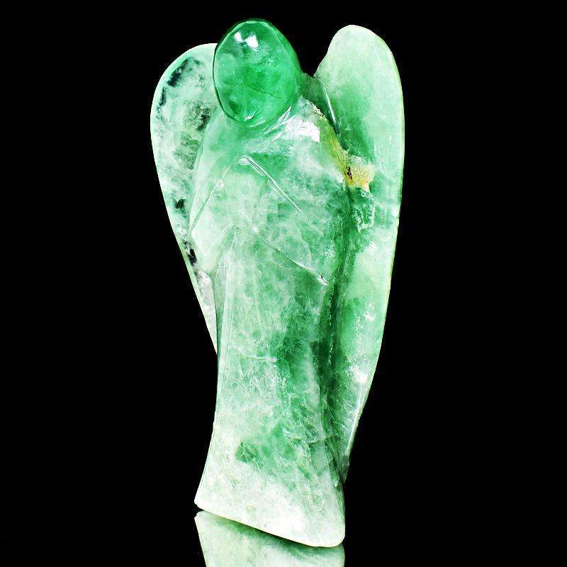 gemsmore:Huge Size Green Fluorite Carved Healing Angel