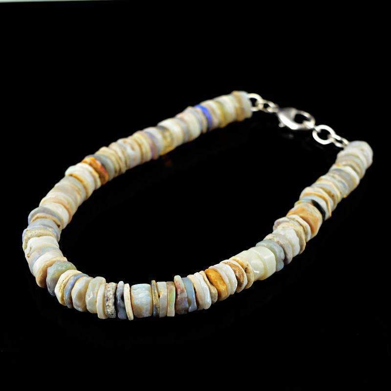 gemsmore:Indian Opal Beads Bracelet Natural Round Shape