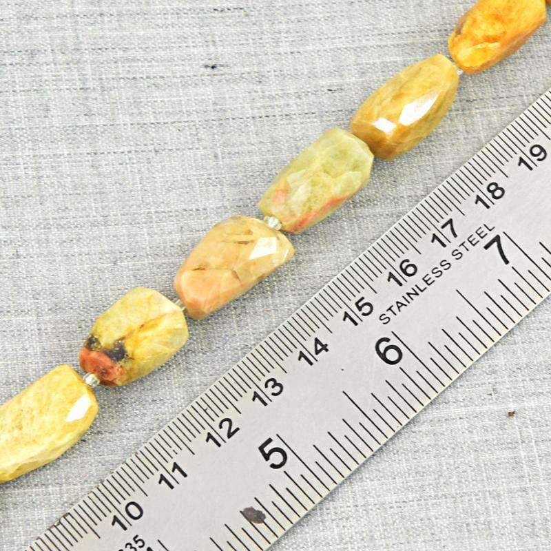 gemsmore:Indian Opal Beads Strand Natural Faceted Drilled