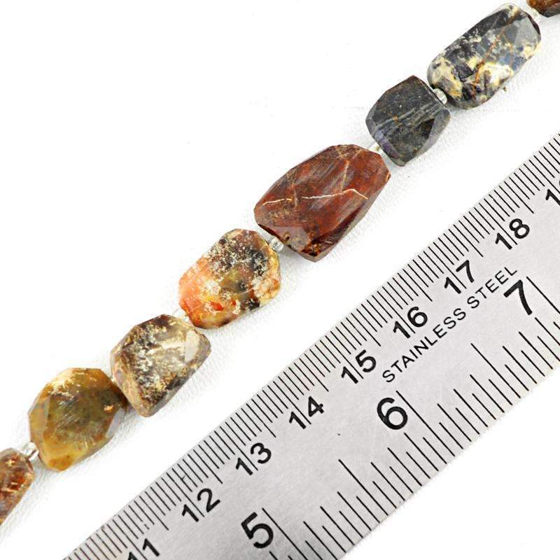 gemsmore:Indian Opal Drilled Beads Strand - Natural Faceted