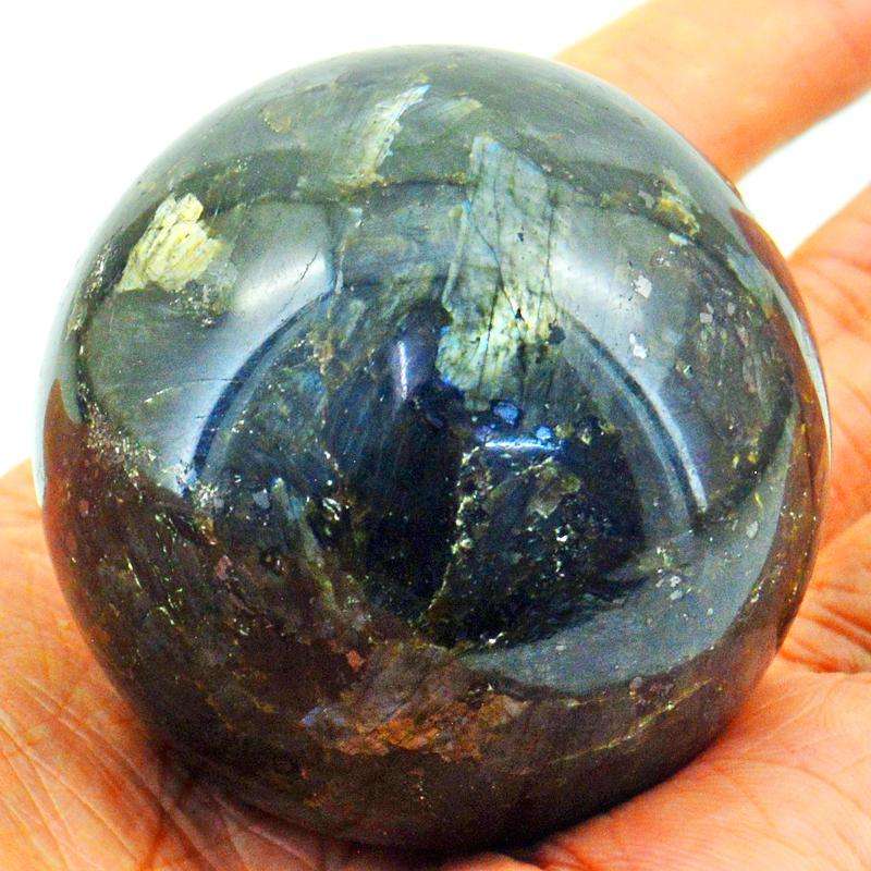 gemsmore:Labradorite Hand Carved Crystal Healing Sphere