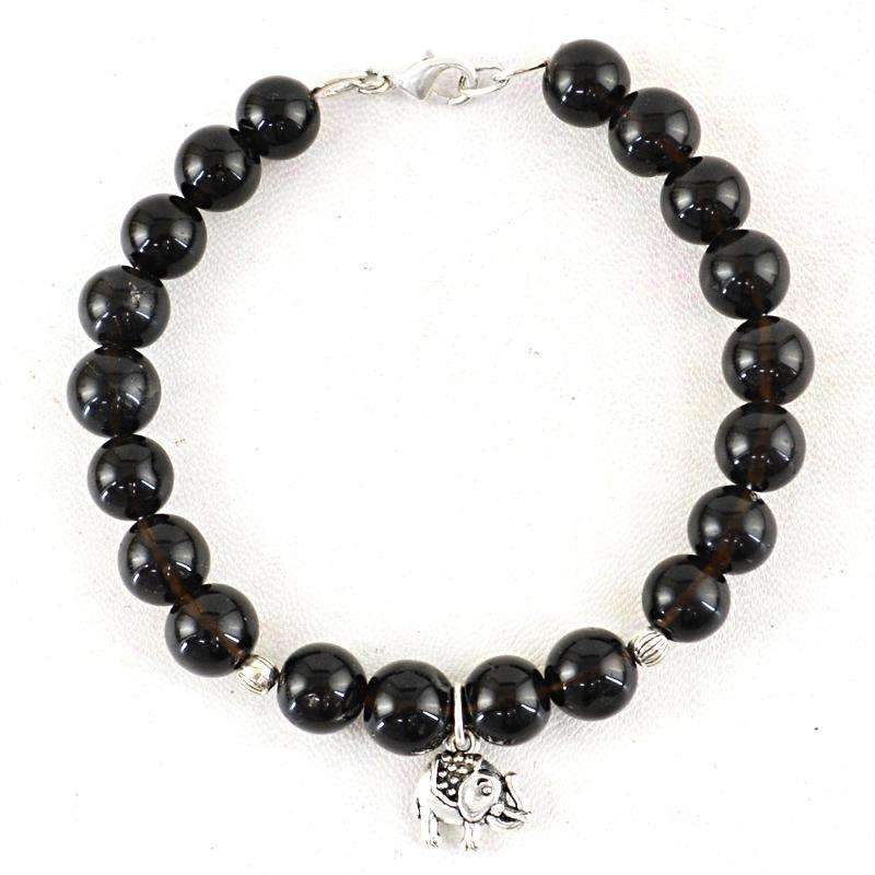 gemsmore:Lowest Price Smoky Quartz Bracelet Natural 169.50 Cts Round Shape