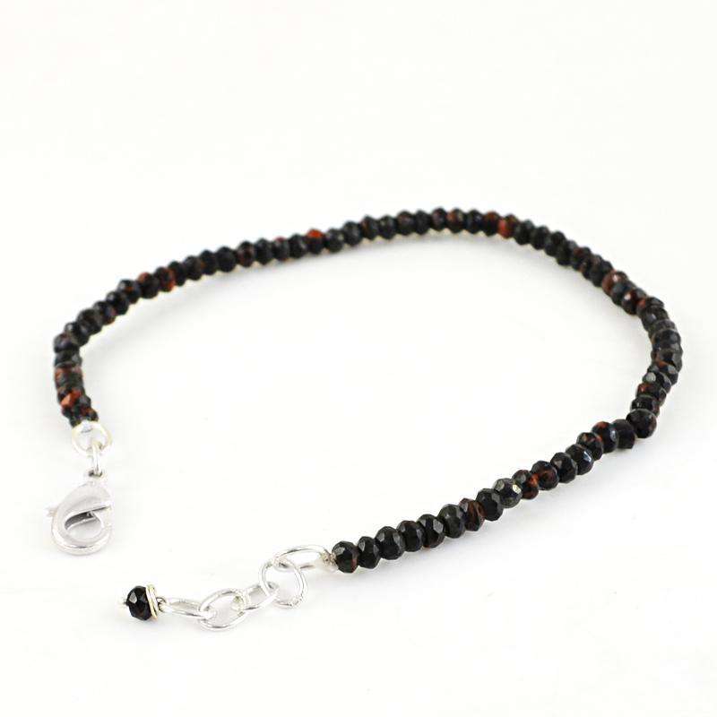 gemsmore:Mahogany Jasper Bracelet Natural Round Shape Faceted Beads