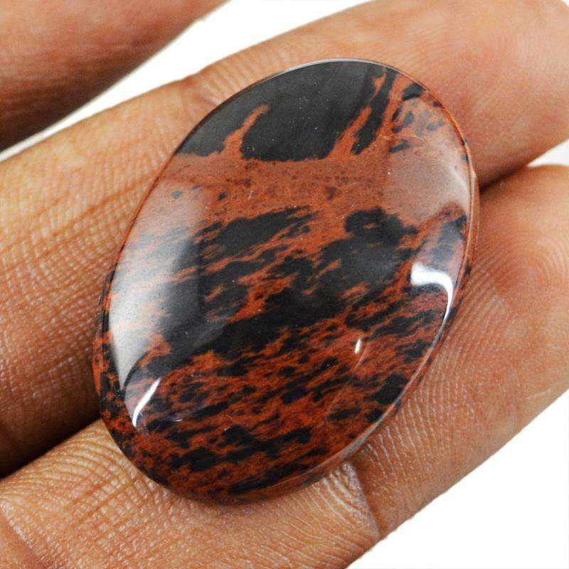 gemsmore:Mahogany Jasper Gemstone Natural Oval Shape