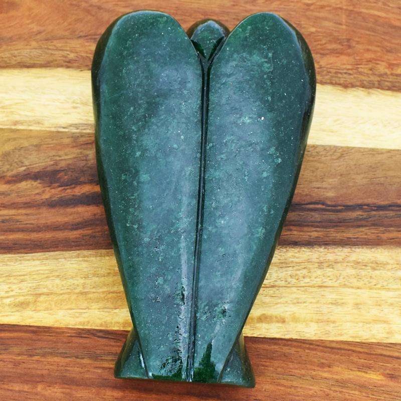 gemsmore:Massive Size Green Jade Size Carved Healing Angel