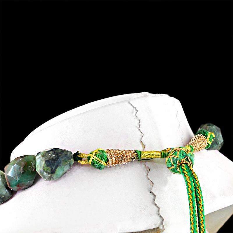 gemsmore:Moss Agate Necklace Natural Faceted Untreated Beads