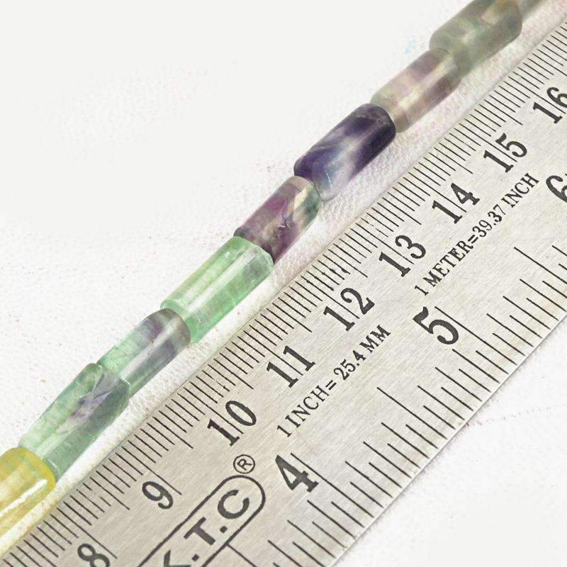 gemsmore:Multicolor Fluorite Beads Strand - Natural Drilled