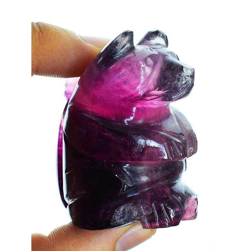 gemsmore:Multicolor Fluorite Carved Squirrel Gemstone