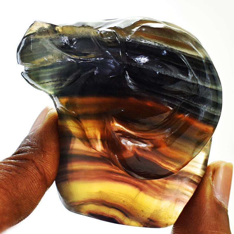 gemsmore:Multicolor Fluorite Craftsmen Hand Carved Sheep Head
