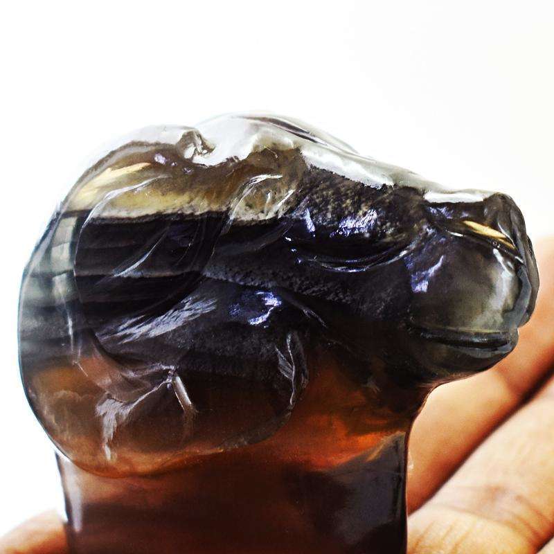 gemsmore:Multicolor Fluorite Craftsmen Hand Carved Sheep Head