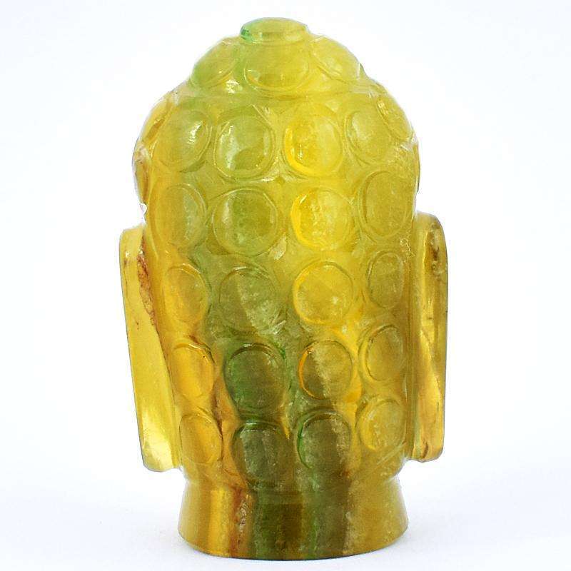 gemsmore:Multicolor Fluorite Hand Carved Buddha Head