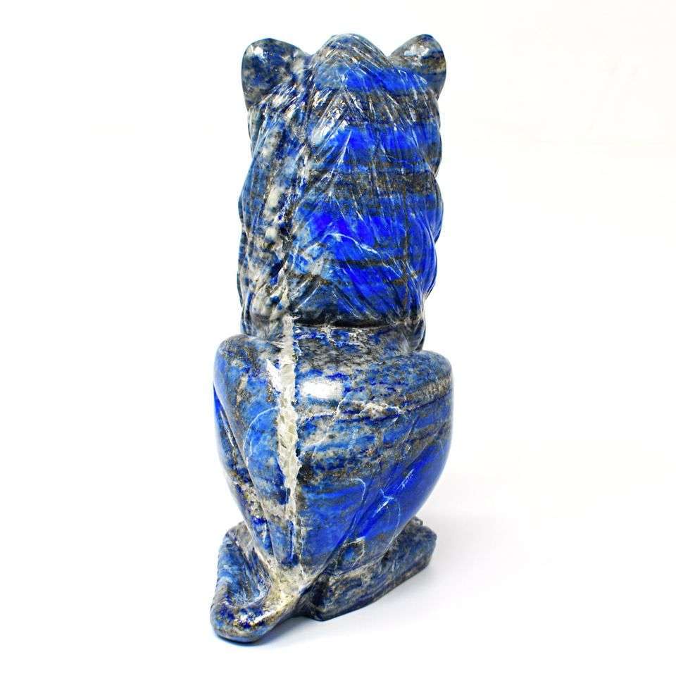 gemsmore:Museum Size 6900 carats Big Natural Denim Blue Lapis Lazuli Carved Lion