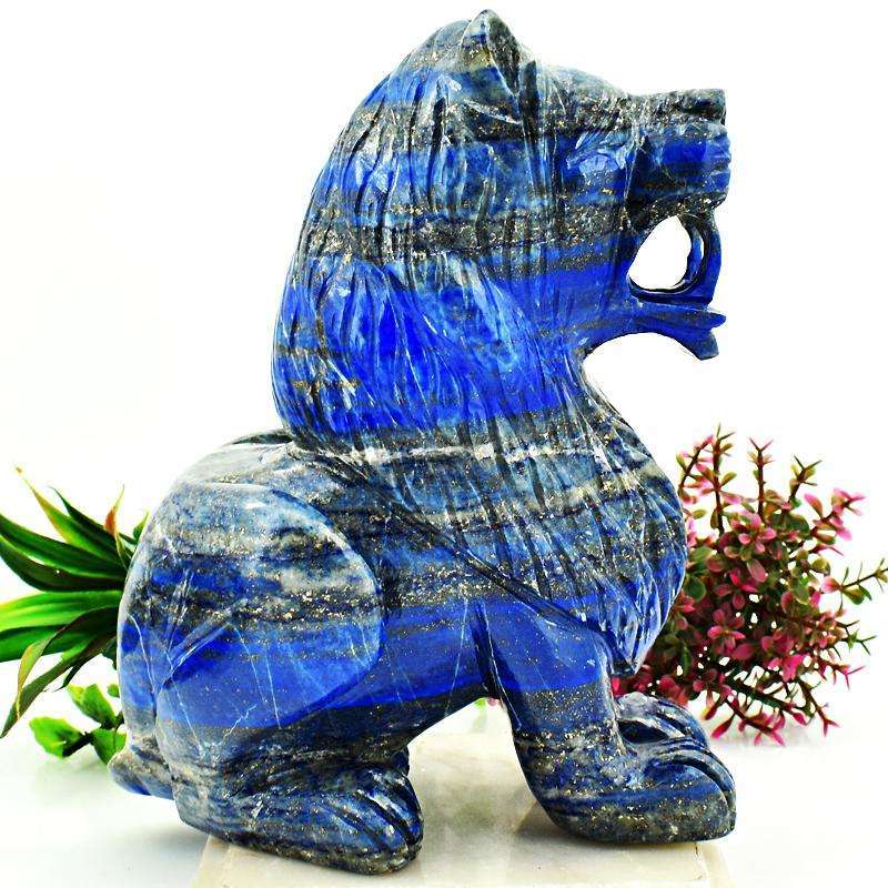 gemsmore:Museum Size Blue Lapis Lazuli Carved Lion