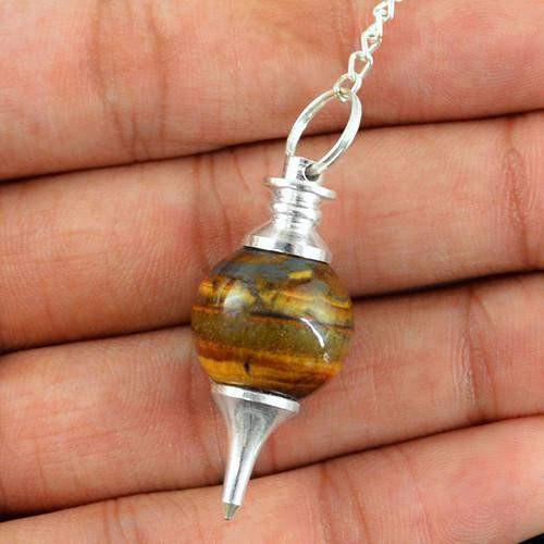 gemsmore:Natural 10.79 Gms Golden Tiger Eye AAA Pendulum