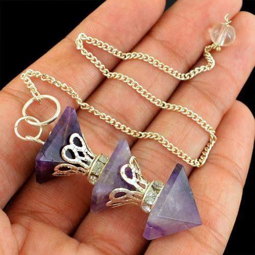 gemsmore:Natural 12.02 Gms Purple Amethyst Attractive Pendulum