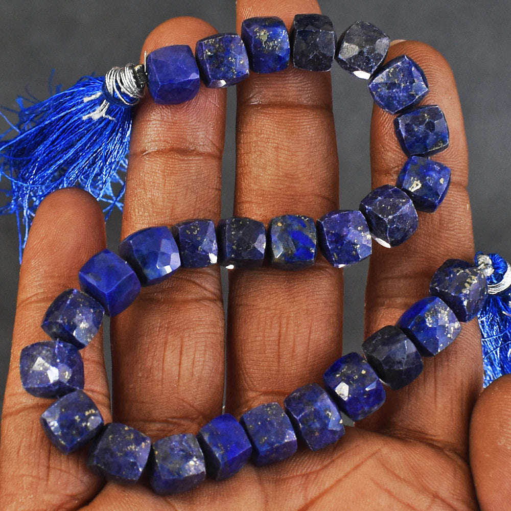 gemsmore:Natural 146 Carats Genuine Lapis Lazuli Beads Strand Of 08 Inches
