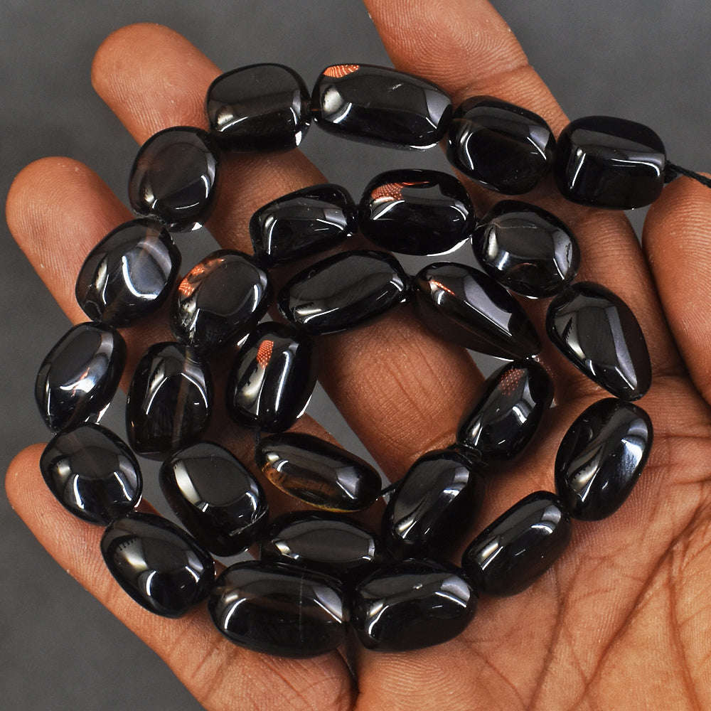 gemsmore:Natural 341 Carats 16 Inches Genuine Smoky Quartz Beads Strand