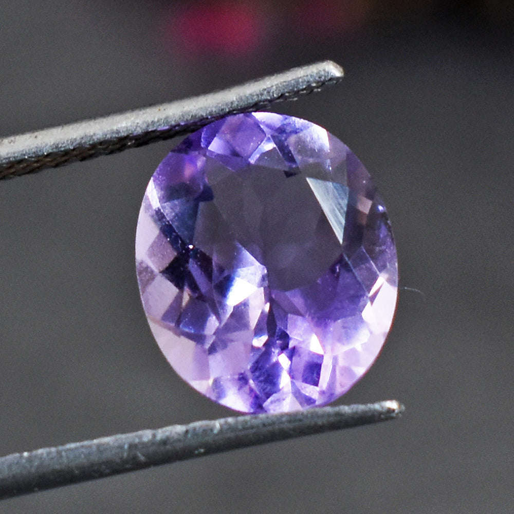 gemsmore:Natural 4 Carats  Genuine Amethyst Faceted Gemstone