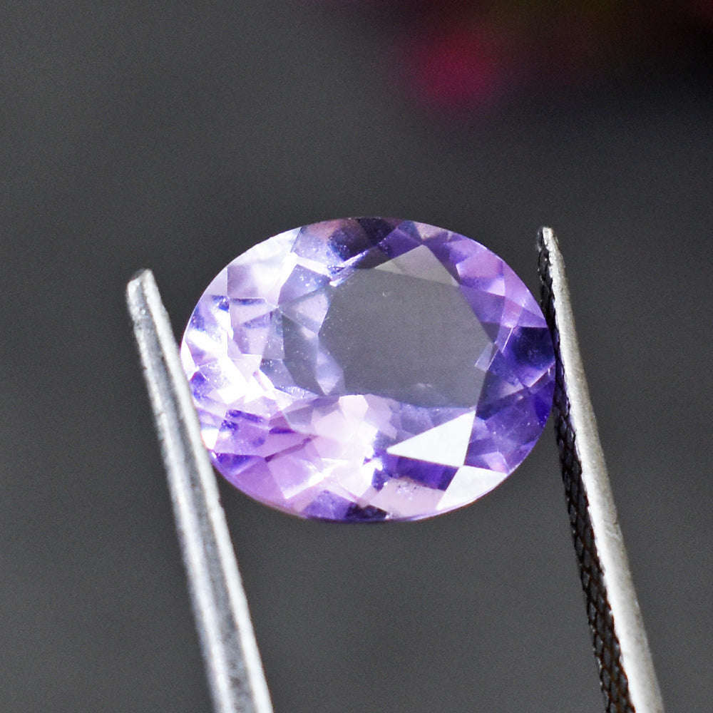 gemsmore:Natural 4 Carats  Genuine Amethyst Faceted Gemstone