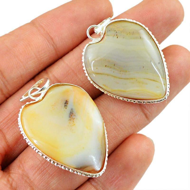 gemsmore:Natural Agate Gemstone Untreated Pendant Lot