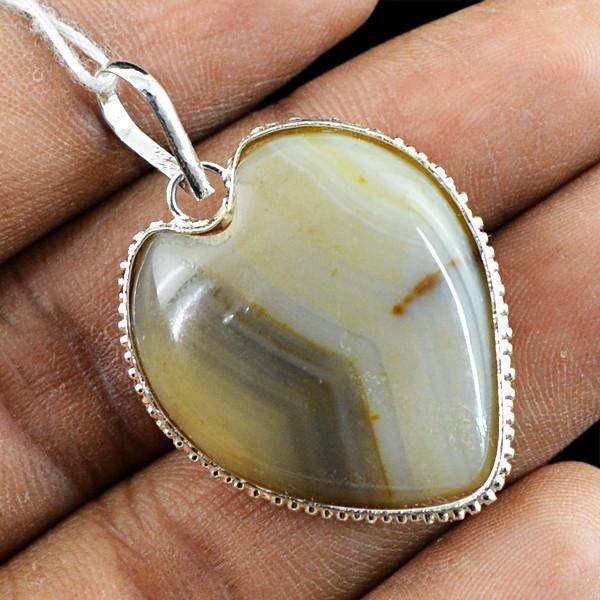 gemsmore:Natural Agate Gemstone Untreated Pendant