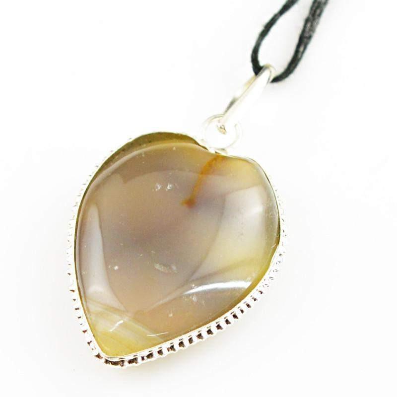 gemsmore:Natural Agate Gemstone Untreated Pendant