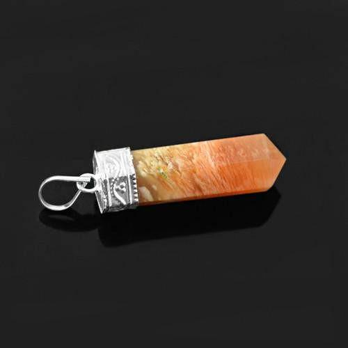 gemsmore:Natural Agate Healing Point Pendant
