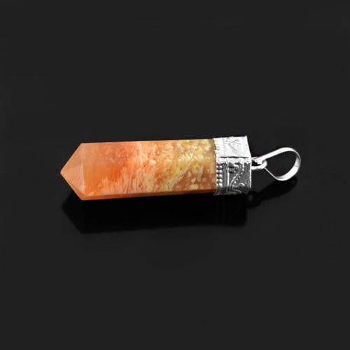 gemsmore:Natural Agate Healing Point Pendant