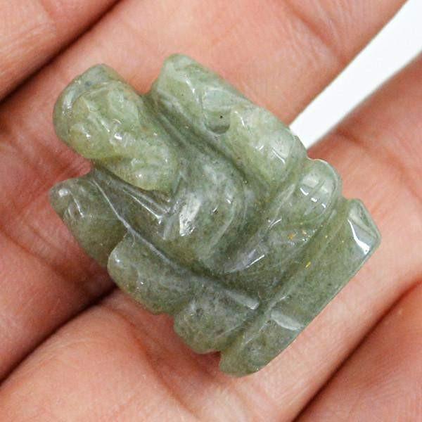 gemsmore:Natural Agate Untreated Carved Lord Ganesha Gem