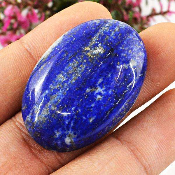 gemsmore:Natural Amazing Blue Lapis Lazuli Oval Shape Loose Gemstone