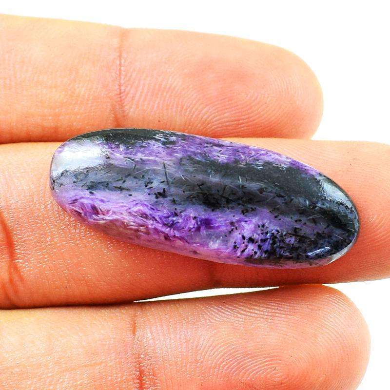 gemsmore:Natural Amazing Charoite Oval Shape Loose Gemstone
