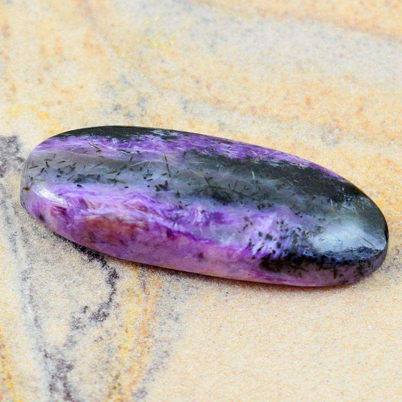 gemsmore:Natural Amazing Charoite Oval Shape Loose Gemstone