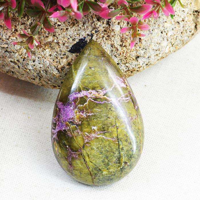 gemsmore:Natural Amazing Charoite Pear Shape Untreated Loose Gemstone