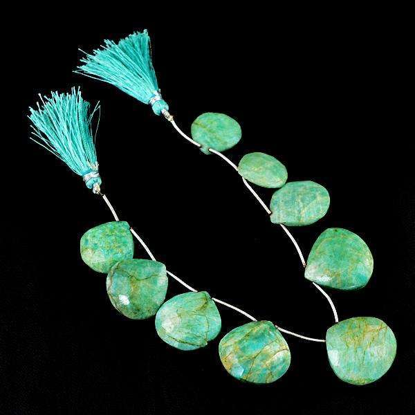 gemsmore:Natural Amazing Faceted Amazonite Drilled Beads Strand