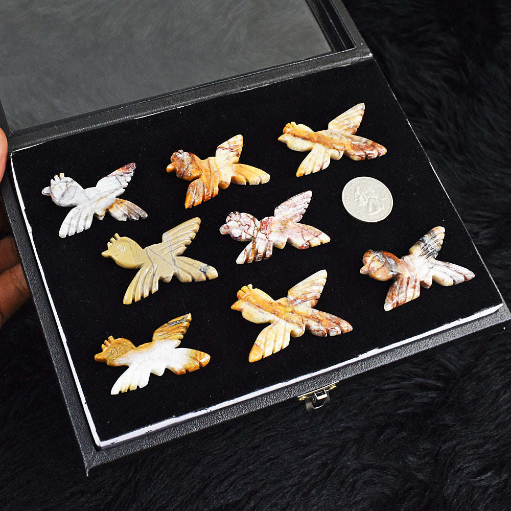 gemsmore:Natural Amazing Indian Opal Untreated Bird Cabochon Lot