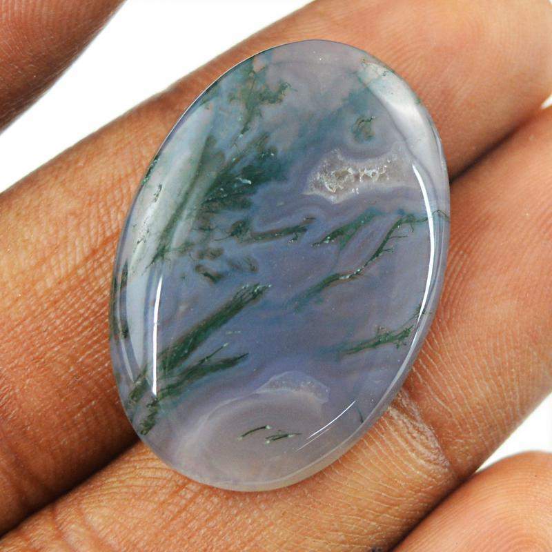 gemsmore:Natural Amazing Moss Agate Oval Shape Gemstone