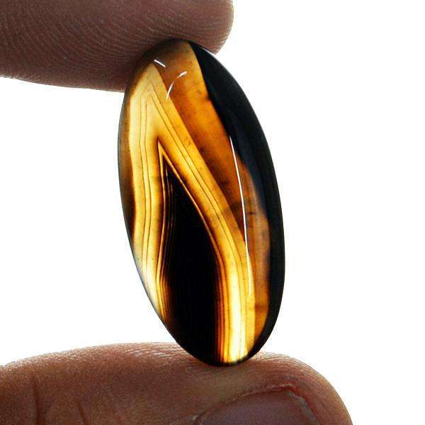 gemsmore:Natural Amazing Onyx Oval Shape Untreated Loose Gemstone