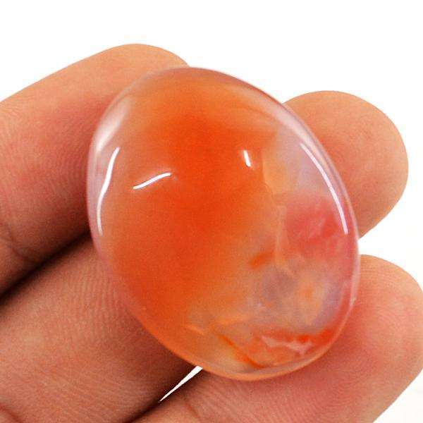 gemsmore:Natural Amazing Orange Onyx Oval Shape Loose Gemstone