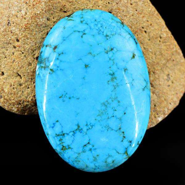 gemsmore:Natural Amazing Oval Shape Turquoise Untreated Loose Gemstone