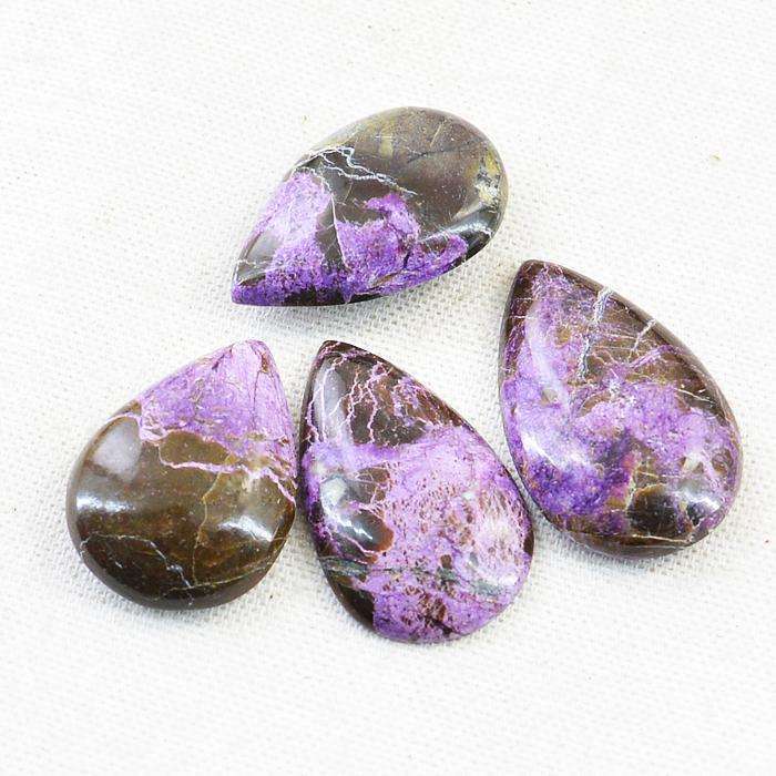 gemsmore:Natural Amazing Pear Shape Charoite Untreated Loose Gemstone Lot