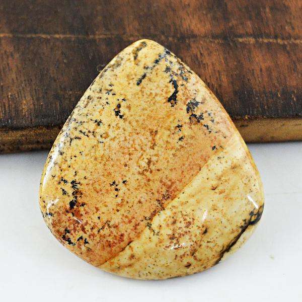 gemsmore:Natural Amazing Picture Jasper Pear Shape Loose Gemstone