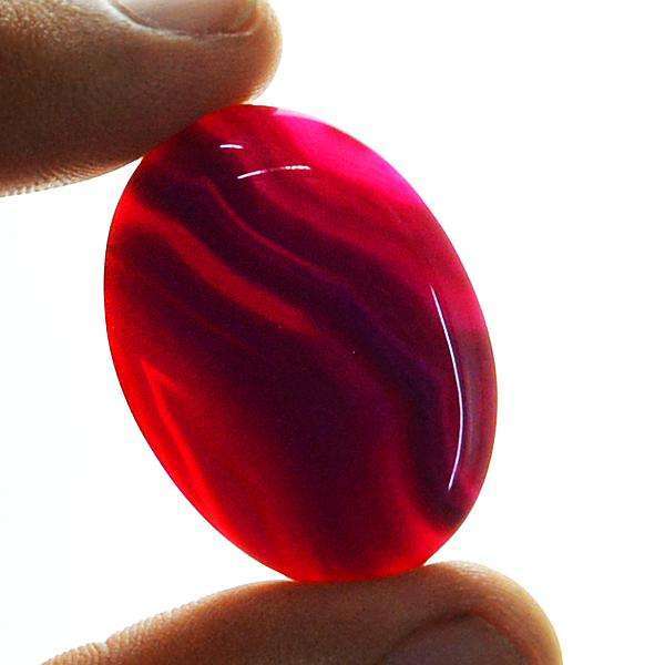 gemsmore:Natural Amazing Pink Onyx Oval Shape Untreated Loose Gemstone