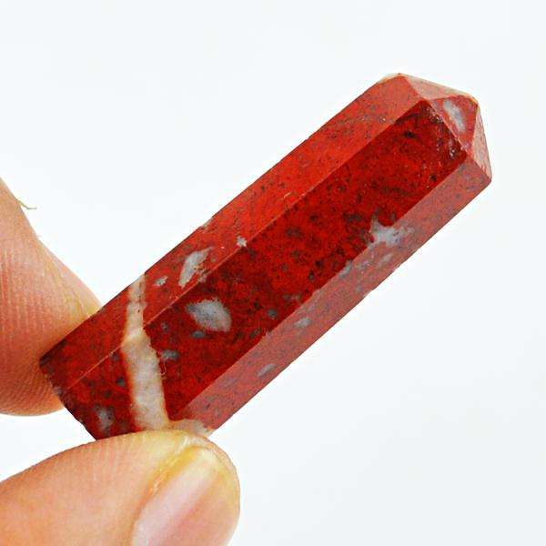 gemsmore:Natural Amazing Red Jasper Untreated Crystal Healing Point