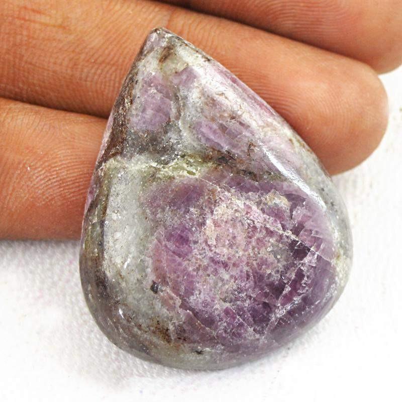 gemsmore:Natural Amazing Ruby Ziosite Pear Shape Loose Gemstone