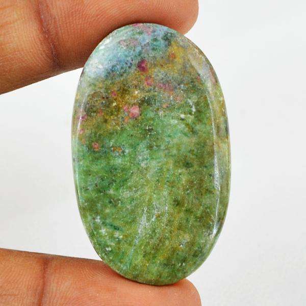 gemsmore:Natural Amazing Ruby Zoisite Oval Shape Untreated Loose Gemstone
