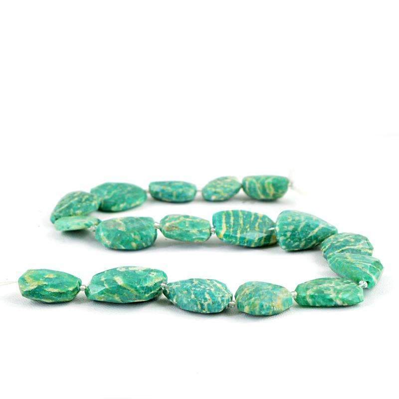 gemsmore:Natural Amazonite Beads Strand - Faceted Drilled