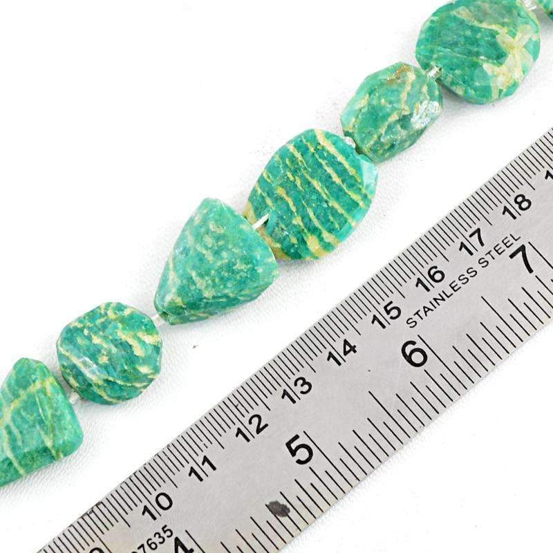 gemsmore:Natural Amazonite Beads Strand - Faceted Drilled