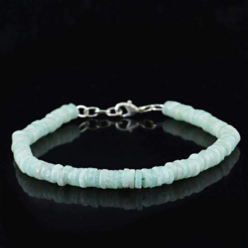 gemsmore:Natural Amazonite Bracelet Round Shape Beads